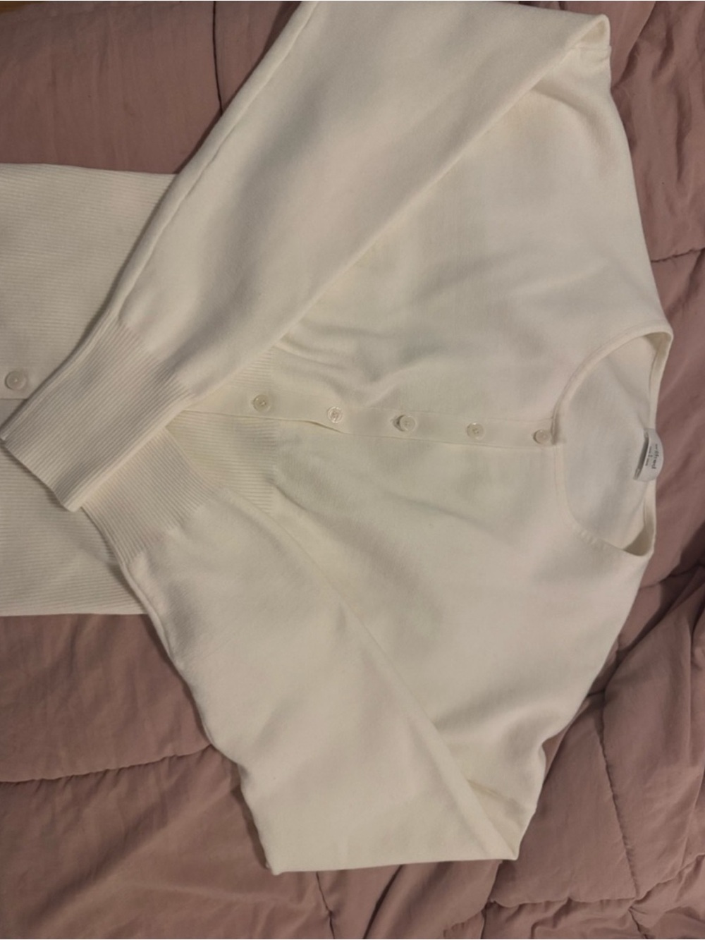 Wilfred Ivory Cropped Button Cardigan Sweater - Picture 3 of 5